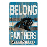 Carolina Panthers Slogan Wood Sign 11" x 17" 1/4" Thick