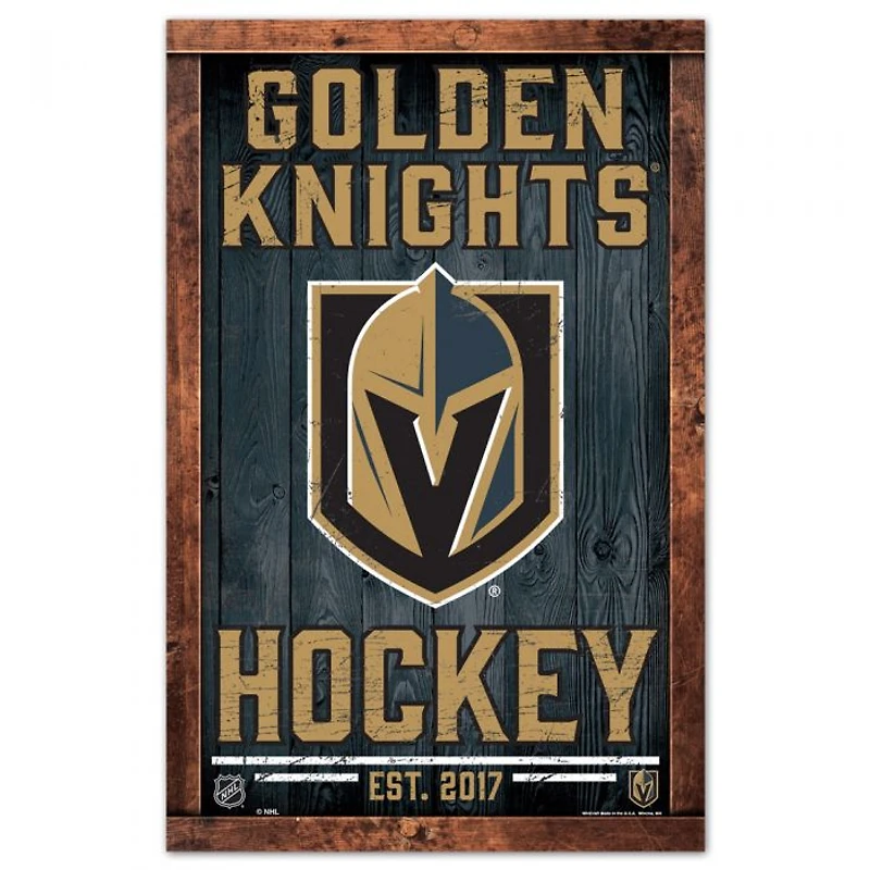 Vegas Golden Knights Frame Wood Sign 11" x 17" 1/4" Thick