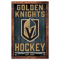 Vegas Golden Knights Frame Wood Sign 11" x 17" 1/4" Thick