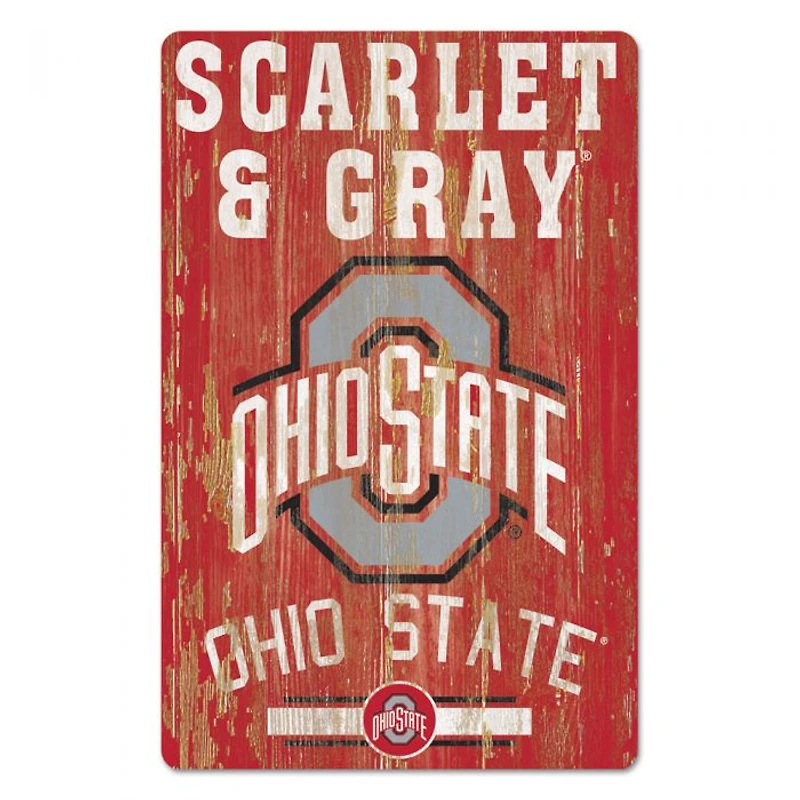 Ohio State Buckeyes Slogan Wood Sign 11" x 17" 1/4" Thick
