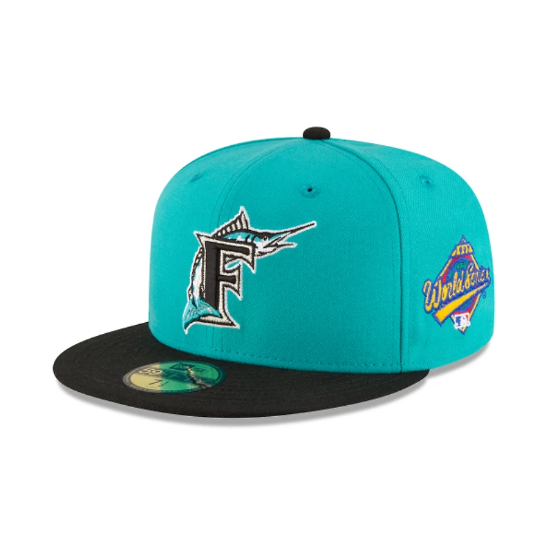 Florida Marlins Teal and Black World Series Patch 1997 Wool 59Fifty