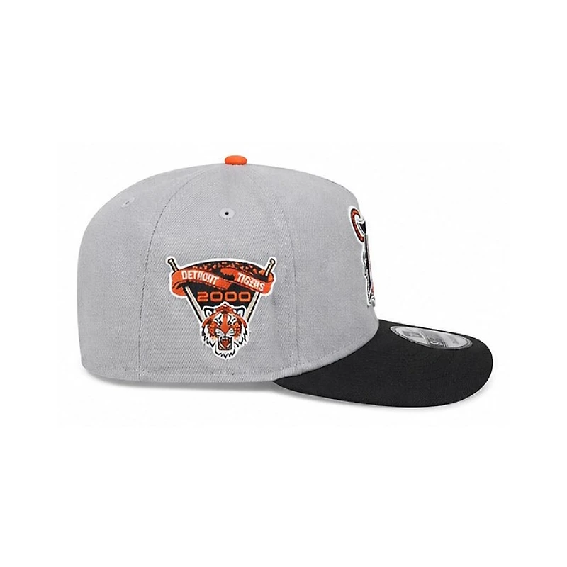 Detroit Tigers Cooperstown Logo Grey and Black 9FIFTY A-Frame Snapback Hat with 2000 Side Patch – New Era