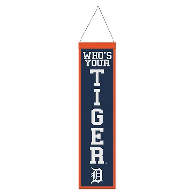 Detroit Tigers Slogan Wool Banner 8" x 32"