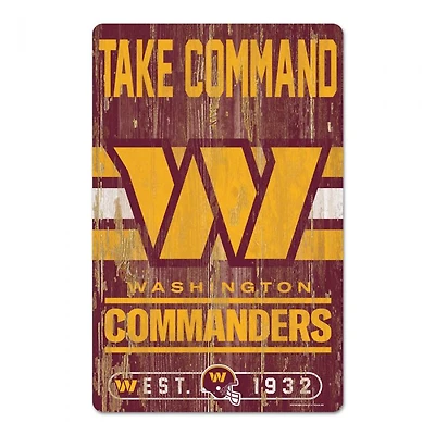 Washington Commanders Slogan Wood Sign 11" x 17" 1/4" Thick