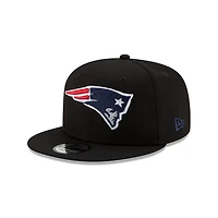 New England Patriots Black with Team Colour 9Fifty Snapback