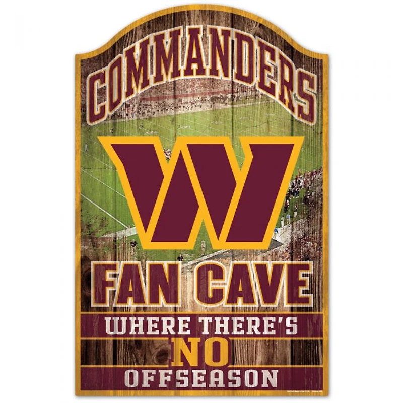 Washington Commanders Fan Cave Wood Sign 11" x 17" 1/4" Thick