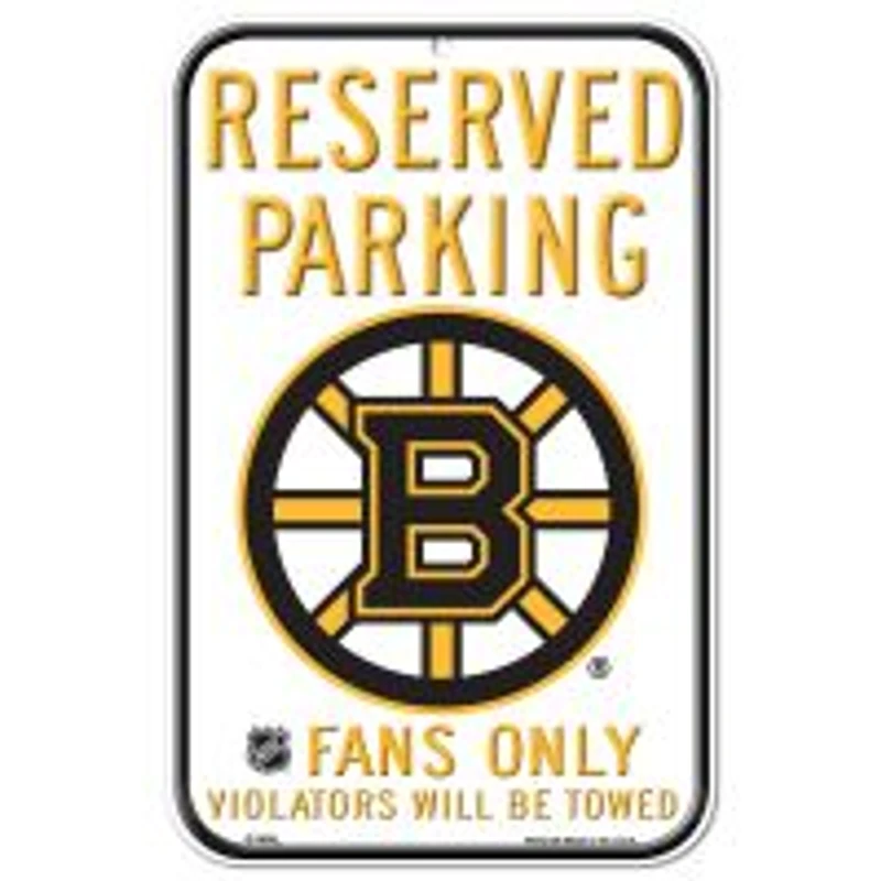 Boston Bruins Plastic Sign 11" x 17"