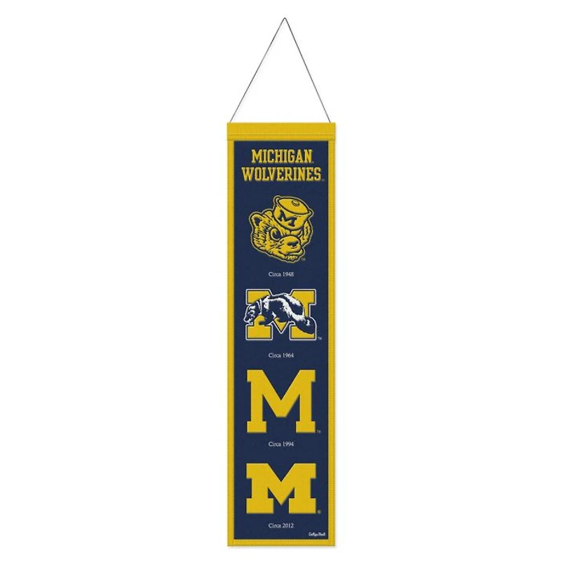 Michigan Wolverines College Vault Evolution Wool Banner 8" x 32"