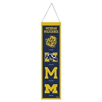 Michigan Wolverines College Vault Evolution Wool Banner 8" x 32"