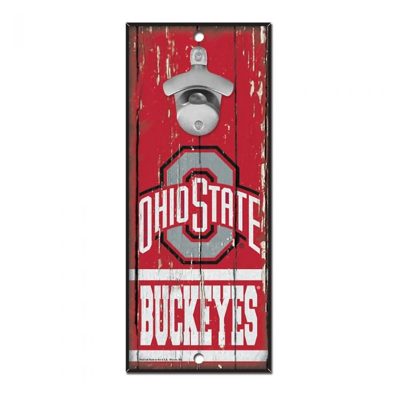 Ohio State Buckeyes Bottle Opener Sign 5" x 11"