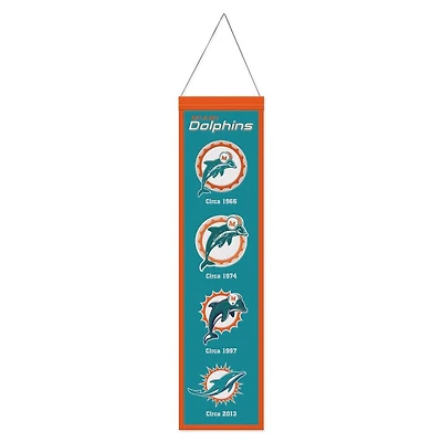 Miami Dolphins Evolution Wool Banner 8" x 32"
