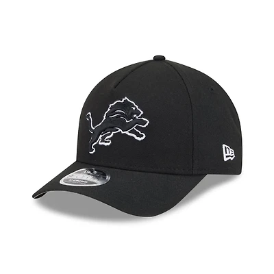 Detroit Lions Black on Black with White Outline 9Forty M-Crown A-Frame