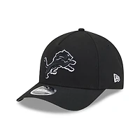 Detroit Lions Black on Black with White Outline 9Forty M-Crown A-Frame
