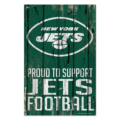 New York Jets Proud Wood Sign 11" x 17" 1/4" Thick