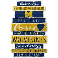 Michigan Wolverines Word Plank Wood Sign 11" x 17" 1/4" Thick
