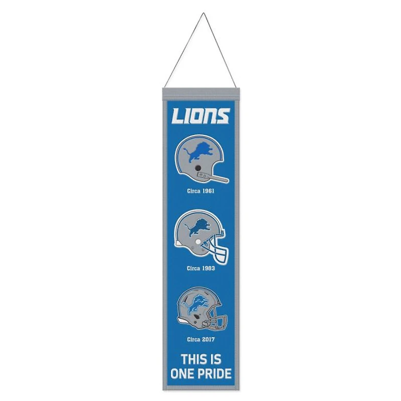 Detroit Lions Evolution Wool Banner 8" x 32"
