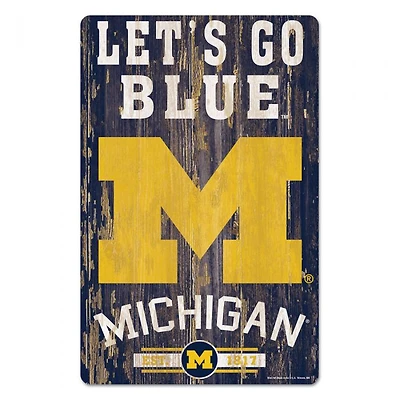 Michigan Wolverines Slogan Wood Sign 11" x 17" 1/4" Thick