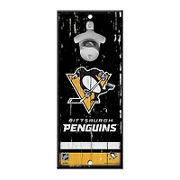 Pittsburgh Penguins Bottle Opener Sign 5" x 11"