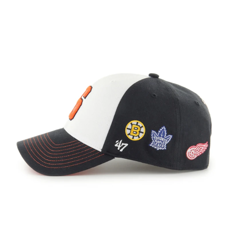 Original Six NHL Teams Scatter '47 MVP Adjustable Hat - White, Black and Orange