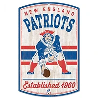 New England Patriots Classic Logo Retro Wood Sign 11" x 17" 1/4" Thick
