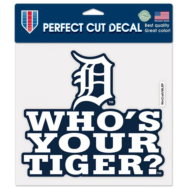 Detroit Tigers Slogan Perfect Cut Colour Decal 8" x 8"