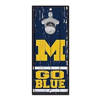 Michigan Wolverines Bottle Opener Sign 5" x 11"