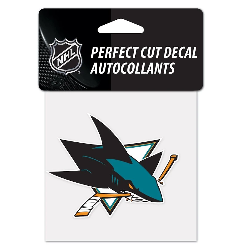 San Jose Sharks Perfect Cut Colour Decal 4" x 4"