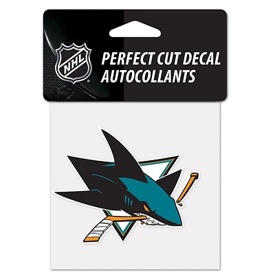 San Jose Sharks Perfect Cut Colour Decal 4" x 4"