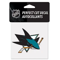 San Jose Sharks Perfect Cut Colour Decal 4" x 4"