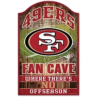 San Francisco 49ers Fan Cave Wood Sign 11" x 17" 1/4" Thick