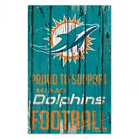 Miami Dolphins Proud Wood Sign 11" x 17" 1/4" Thick