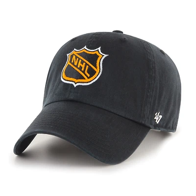 NHL Black Vintage Shield Logo Clean Up