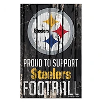 Pittsburgh Steelers Proud Wood Sign 11" x 17" 1/4" Thick