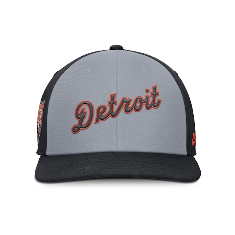 Detroit Tigers Nike Cooperstown Collection Square Bill Pro Snapback Hat - Grey/Navy