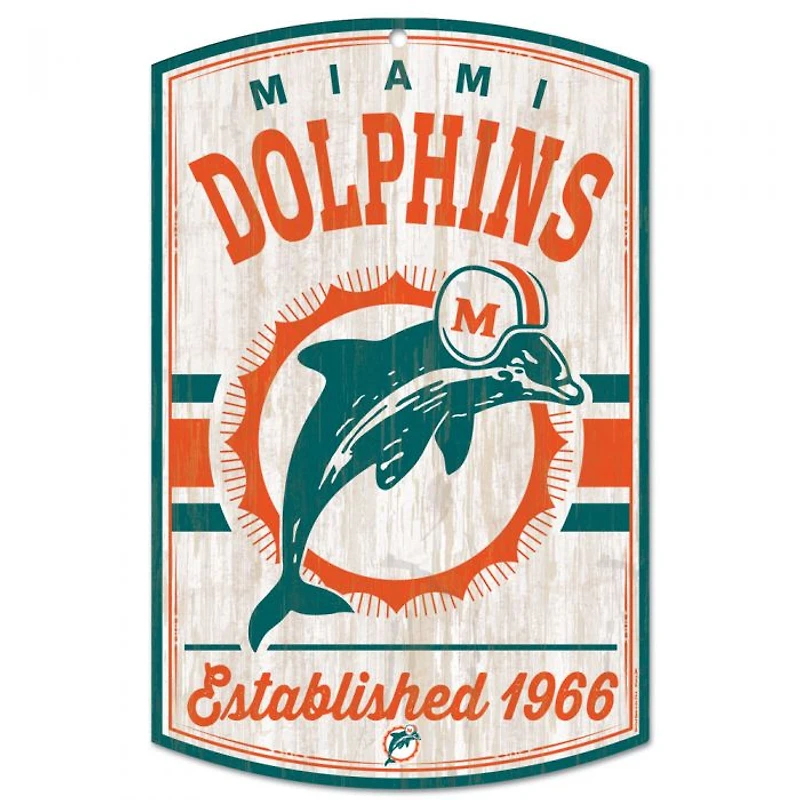Miami Dolphins Classic Logo Retro Wood Sign 11" x 17" 1/4" Thick