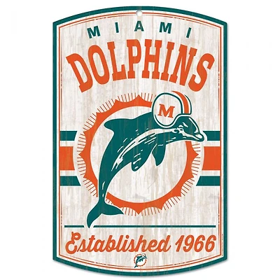 Miami Dolphins Classic Logo Retro Wood Sign 11" x 17" 1/4" Thick