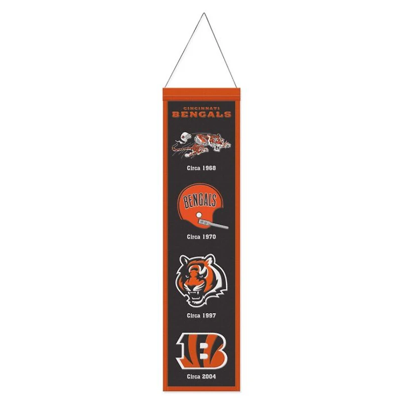 Cincinnati Bengals Evolution Wool Banner 8" x 32"