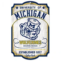 Michigan Wolverines College Vault Collection Wood Sign 11" x 17" 1/4" Thick