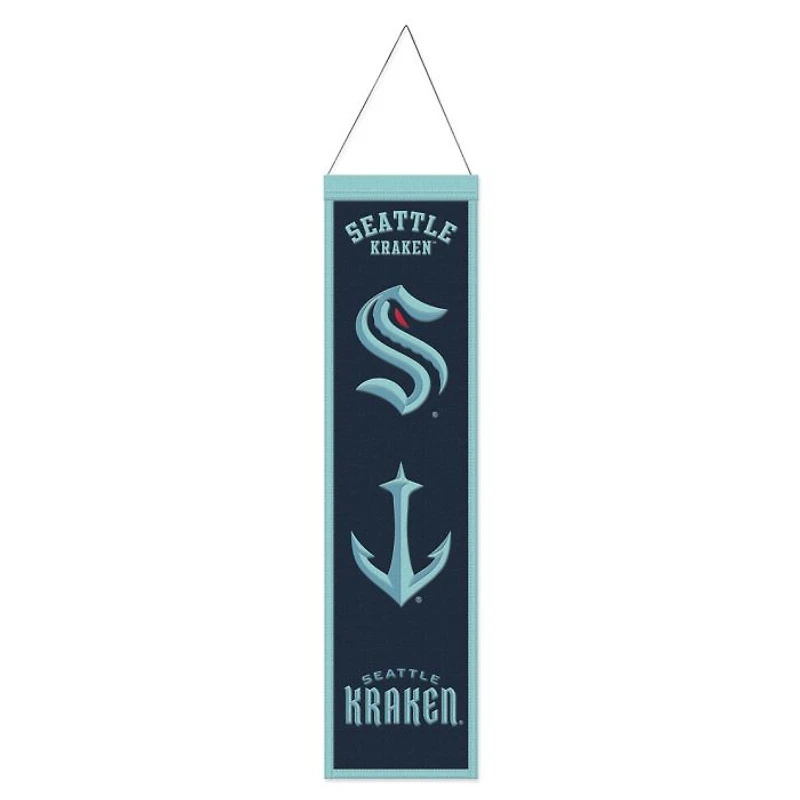 Seattle Kraken Evolution Wool Banner 8" x 32"