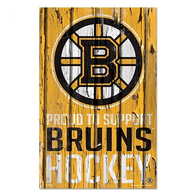 Boston Bruins Proud Wood Sign 11" x 17" 1/4" Thick