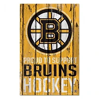 Boston Bruins Proud Wood Sign 11" x 17" 1/4" Thick