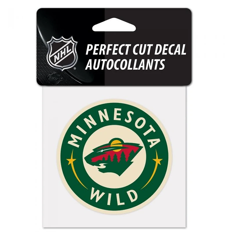 Minnesota Wild Round Perfect Cut Colour Decal 4" x 4"