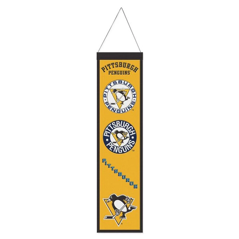 Pittsburgh Penguins Evolution Wool Banner 8" x 32"