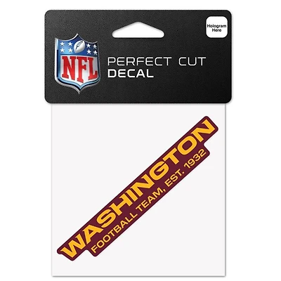 WASHINGTON FOOTBALL TEAM SLOGAN PERFECT CUT COLOR DECAL 4" X 4"