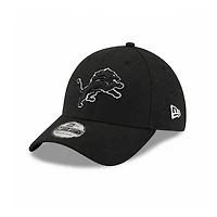 Detroit Lions Black & White New Era 39THIRTY Stretch Fit Hat