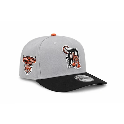 Detroit Tigers Cooperstown Logo Grey and Black 9FIFTY A-Frame Snapback Hat with 2000 Side Patch – New Era