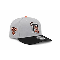 Detroit Tigers Cooperstown Logo Grey and Black 9FIFTY A-Frame Snapback Hat with 2000 Side Patch – New Era