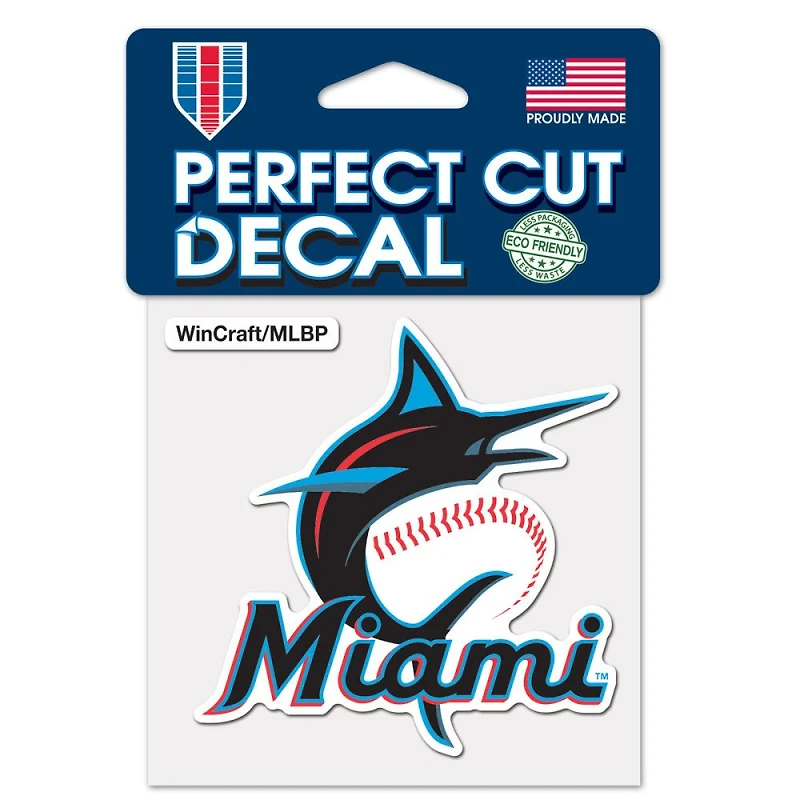 Miami Marlins Perfect Cut Colour Decal 4" x 4"