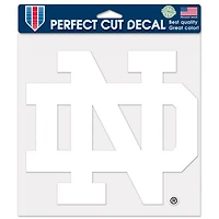 Notre Dame Fighting Irish ND Perfect Cut White Decal 8" x 8"