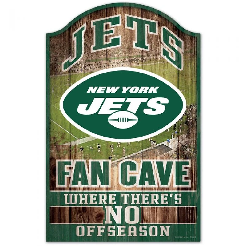 New York Jets Fan Cave Wood Sign 11" x 17" 1/4" Thick
